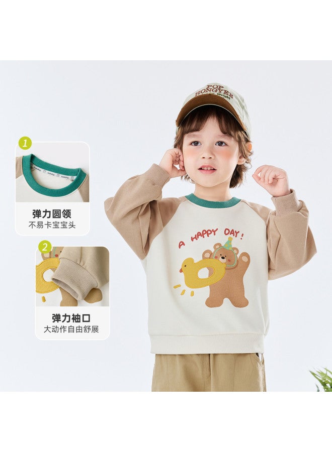 Babu Bean Children's Spring And Autumn Class A Antibacterial Sweatshirt, Small And Medium Toddler Cartoon Top, Boys And Girls Baby Clothes - Image 5